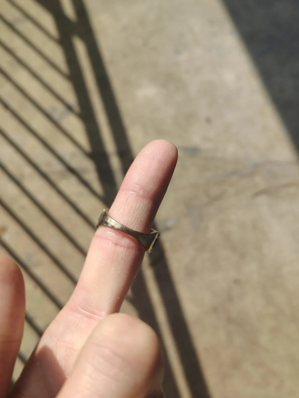 Emerald Band Ring with Clear Accents - Gold Tone